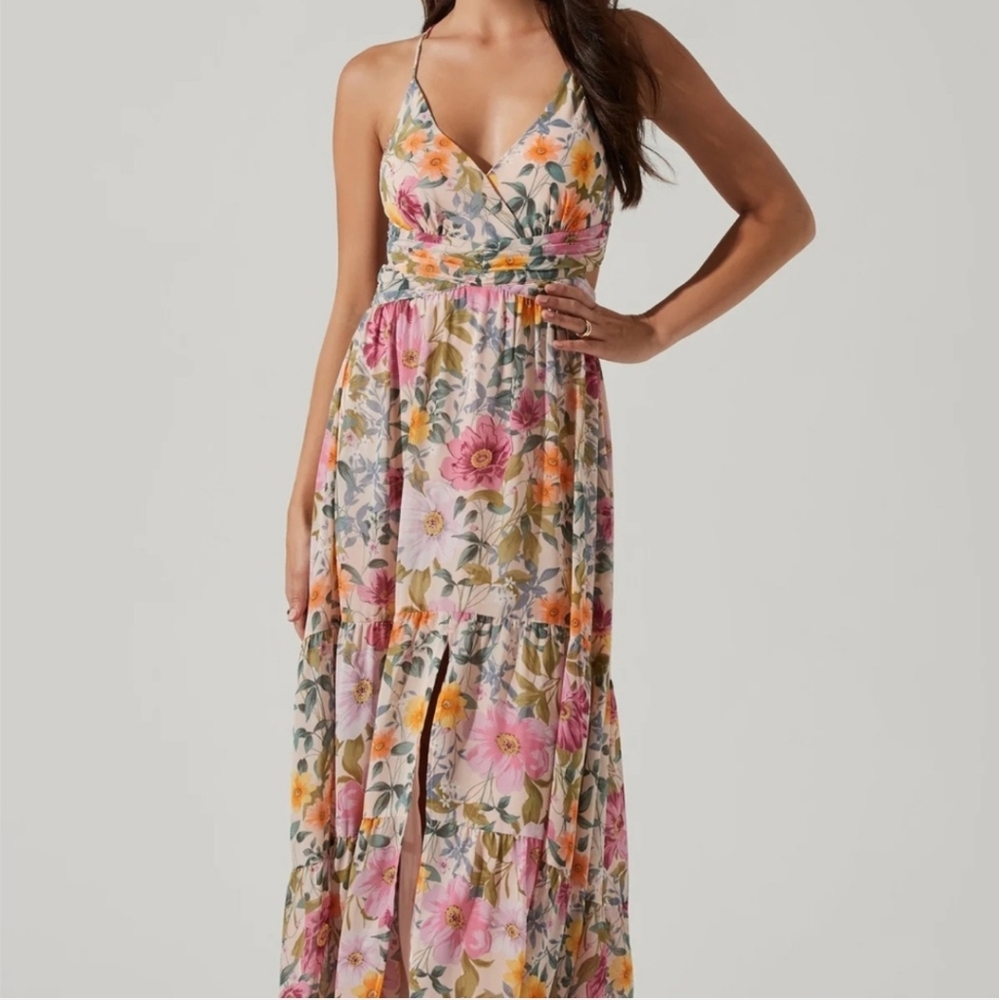 ASTR The Label Frolic Floral Cutout Maxi Dress Size Small - Picture 2 of 5